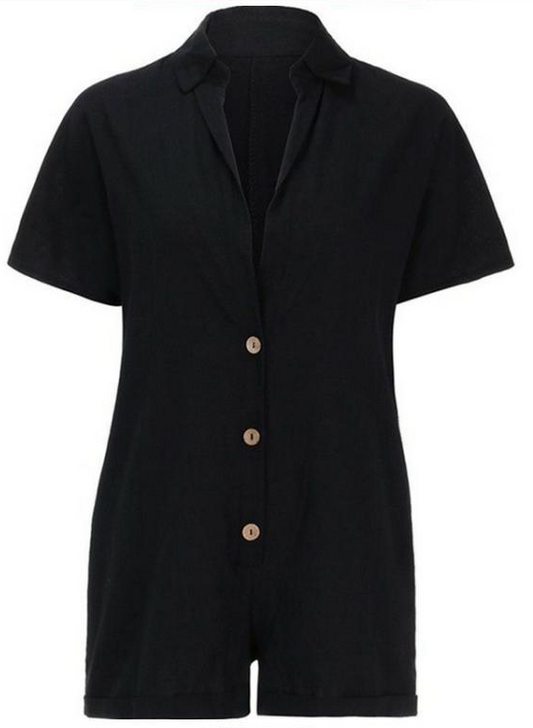 Jumpsuit Casual de Verano para Mujer Cuello V Algodón y Lino - Image 2