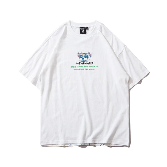 Camiseta Oversize Hip-hop Estampado Oso para Hombre - Image 2