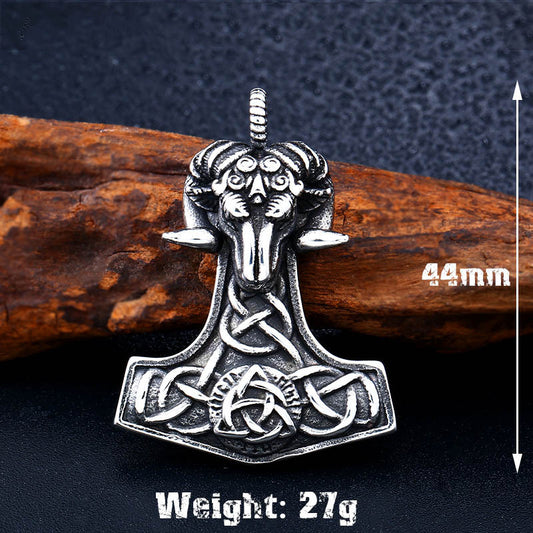 Colgante Cabeza de Oveja Punk Viking en Acero Inoxidable para Hombre - Image 2