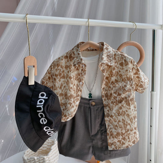 Playera Infantil Estampado Leopardo Manga Corta - Image 2