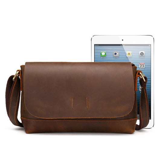 Bolsa Mensajera de Cuero Genuino para Hombre - Estilo Retro Casual - Image 2