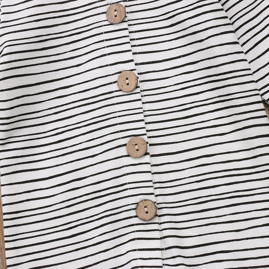 Mameluco Rayado de Algodón para Bebé - Diseño Trendy Unisex - Image 2
