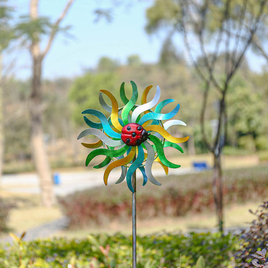 Molino de Viento Decorativo Girasol y Colibrí para Jardín - Image 2