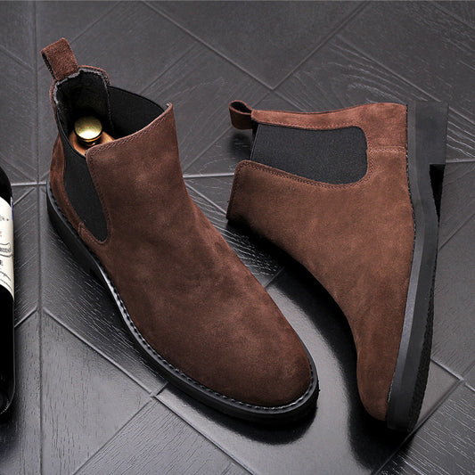Botas Vaqueras Cortas de Terciopelo Cálido para Hombre - Image 2