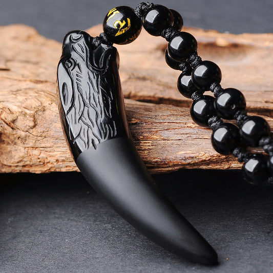 Colgante de Obsidiana Langfang para Hombre - Protección y Estilo Natural - Image 2