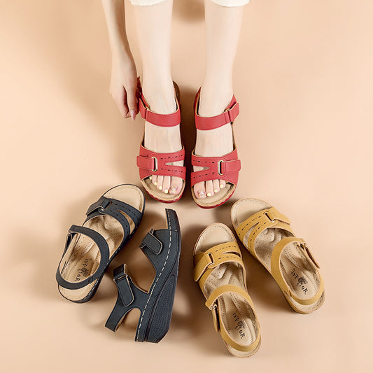 Sandalias Mujer Cuña con Hebilla Mágica Plataforma Talla Grande - Image 2