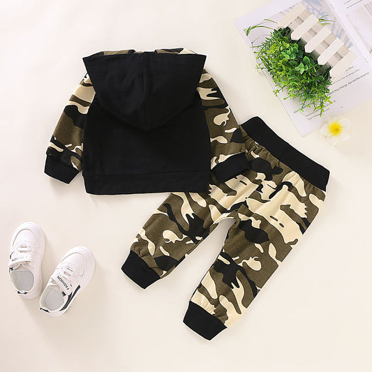 Suéter Infantil Camuflado Dos Piezas con Letras y Mangas Largas - Image 2