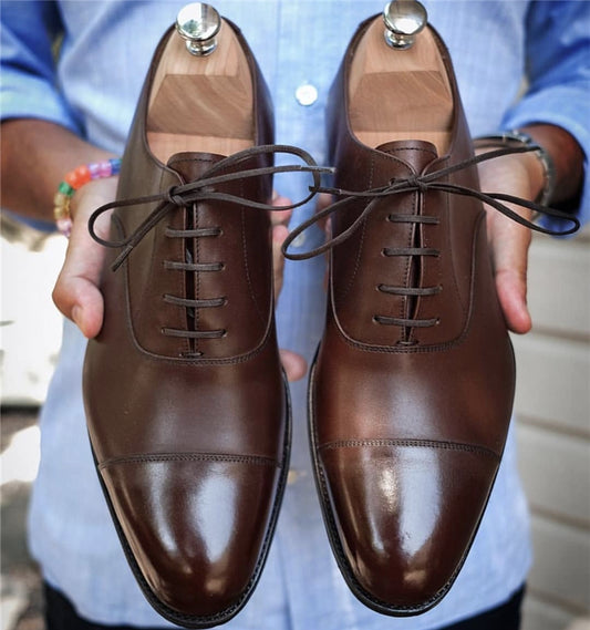 Zapatos de Cuero Británicos para Hombre con Cordones y Corte Bajo - Image 2