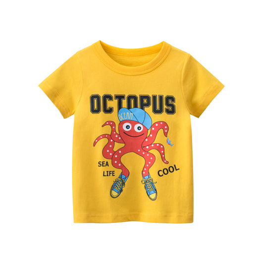 Camisetas Infantiles 27kids Manga Corta Estilo Coreano - Colección Verano para Niños - Image 2