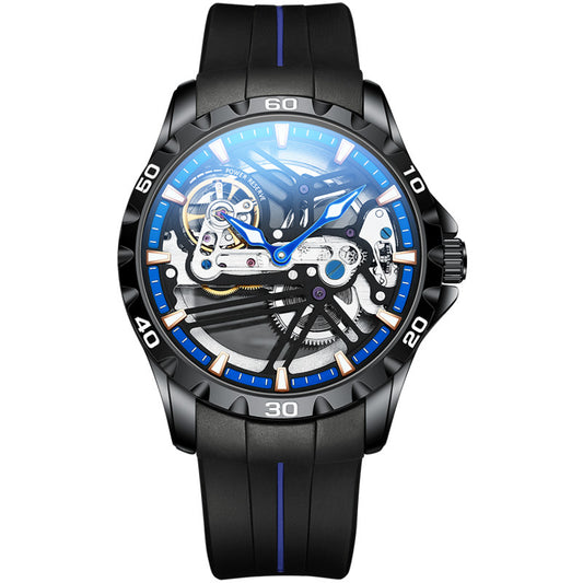 Reloj Mecánico Automático Hueco para Hombre con Banda de Silicona - Image 2