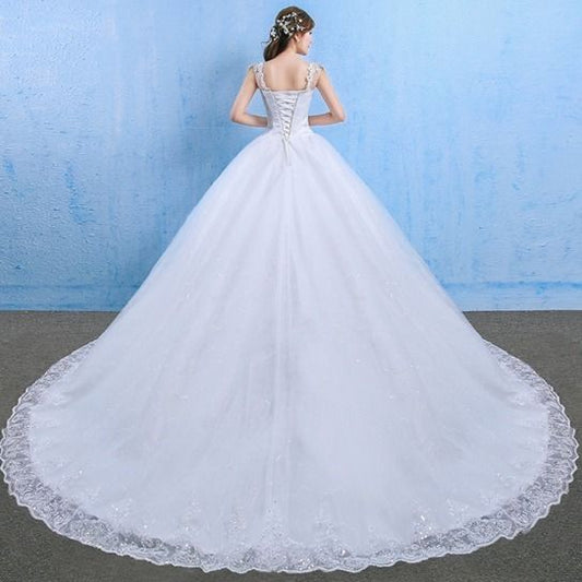 Vestido de Novia Elegante con Diamantes, Diseño Asimétrico para Primavera y Verano - Image 2