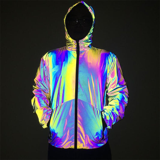 Chaqueta Reflectante Impermeable Hip-Hop con Capucha para Hombre - Image 2