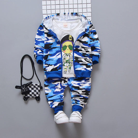 Conjunto de Tres Piezas Camuflaje con Diseño Infantil - Image 2