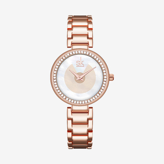 Reloj de Mujer con Banda de Acero Resistente al Agua - Diseño Diamante Moderno - Image 2