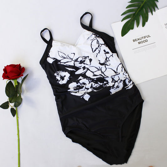 Traje de Baño Mujer Talla Grande con Estampado Blanco Europeo - Diseño Moderno y Favorecedora - Image 2