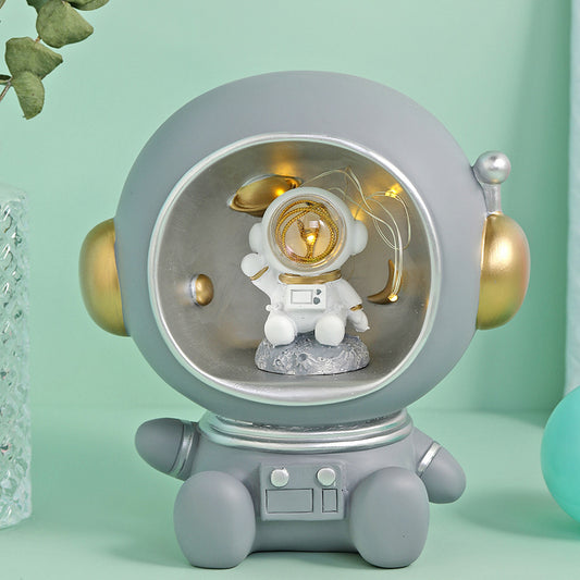 Alcancía Decorativa Astronauta con Luz Nocturna - Figura Resina Nórdica para Hogar - Image 2
