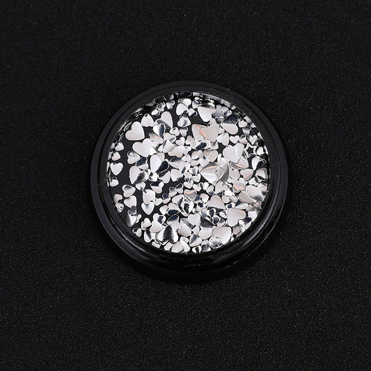 Adornos Metálicos en Forma de Corazón para Uñas - Diseño 3D Ultra Delgado en Oro y Plata - Image 2