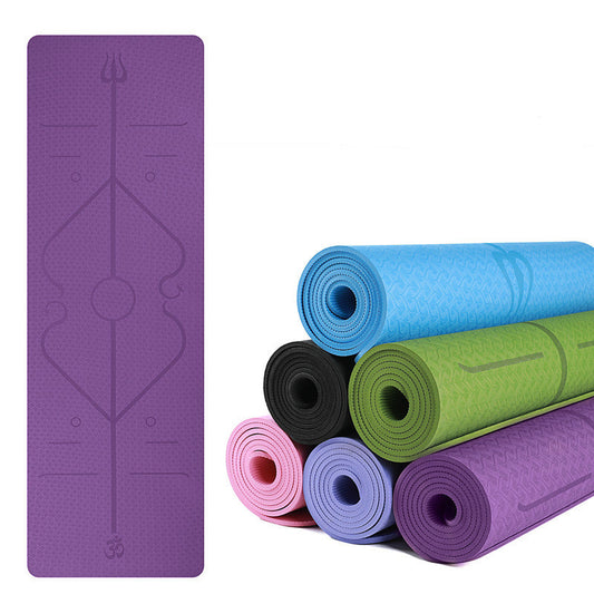 Tapete de Yoga Antideslizante 6mm con Líneas de Postura - Image 2