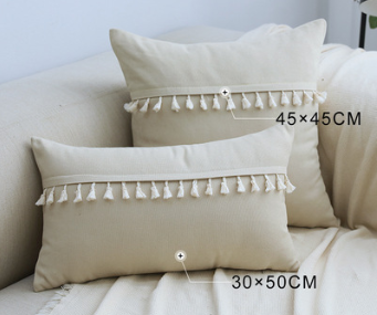 Funda de Cojín Flanela con Borlas de Encaje para Sofá y Hogar - Image 2