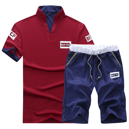 Conjunto Deportivo Casual de Dos Piezas - Camiseta V-Neck para Hombre - Image 2