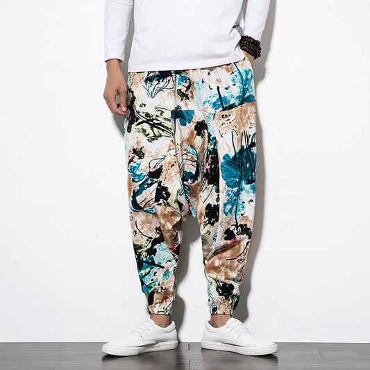 Pantalones Casuales de Algodón y Lino Estilo Chino - Corte Relajado Hip-Hop Tallas Grandes - Image 2
