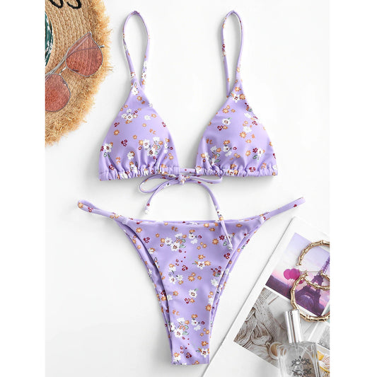 Traje de Baño Floral con Diseño Asimétrico y Bolso Integrado - Image 2