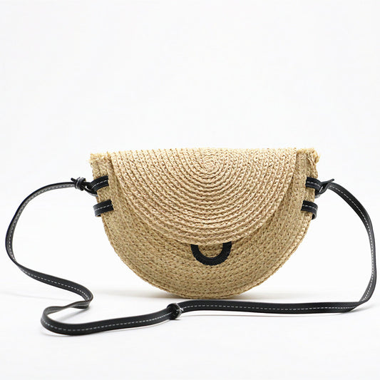 Bolsa Tejida de Rafia con Correa Bandolera - Estilo Saddle Bag - Image 2