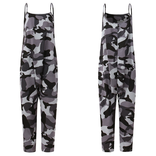 Jumpsuit Holgado Estampado Camuflaje sin Mangas para Verano - Image 2