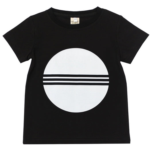 Camisetas Clásicas Blanco y Negro de Manga Corta para Niños y Niñas - Image 2