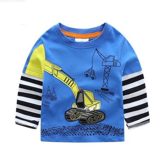 Camiseta Infantil de Manga Larga con Estampado de Autos y Camiones - Image 2