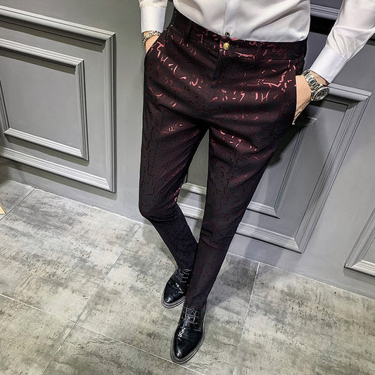 Pantalones Slim Fit Estilo Coreano con Textura Jacquard para Hombre - Image 2