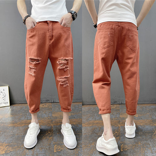 Pantalones Vaqueros Holgados para Hombre con Roturas en los Tobillos - Image 2