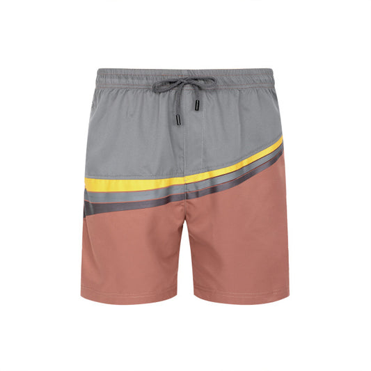 Shorts de Playa Hombre Rayas Casual Diseño Patchwork - Image 2