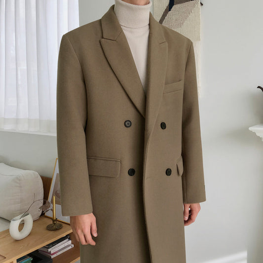 Abrigo de Lana Hombre Estilo Británico Moda Coreana Invierno Corte Medio - Image 2