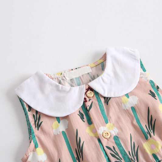 Chaleco Floral sin Mangas con Cuello Solapa - Estampado Bambú y Flores - Image 2