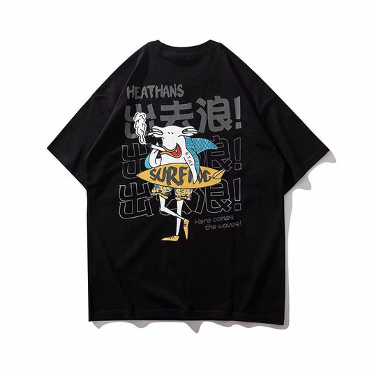 Camiseta Estampada Onda Street Dance Retro - Cuello Redondo Manga Corta Hombre - Image 2