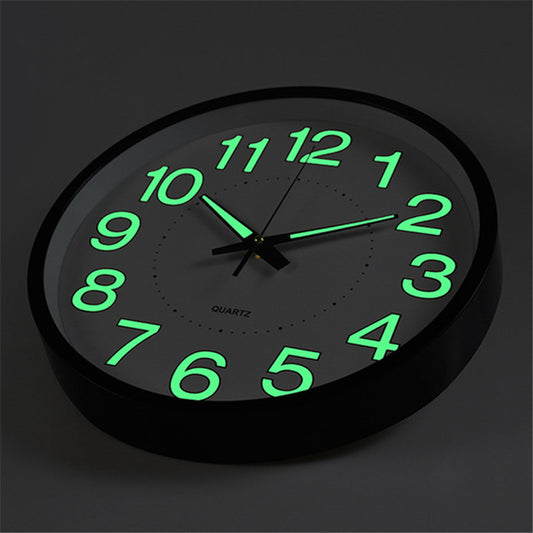 Reloj de Pared Luminoso Minimalista 12" Diseño Moderno Blanco Cuarzo Brilla en la Oscuridad - Image 2