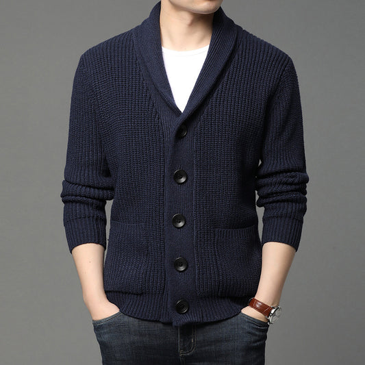 Cardigan Tejido para Hombre con Solapa Elegante - Image 2