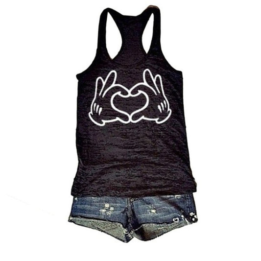 Chaleco Estampado Love Mujer - Playera Sin Mangas Bicolor - Image 2