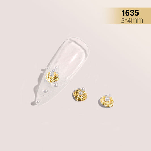 Anillo de Uñas con Cadena de Perlas y Diamantes de Imitación Plateado - Image 2