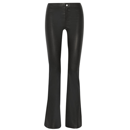 Pantalones Retro Clásicos Talle Alto Ajustados Acampanados Estilo Europeo - Image 2