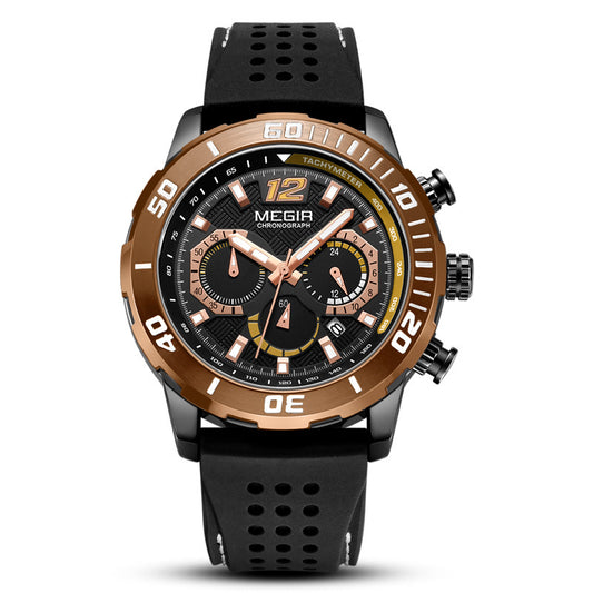 Reloj Deportivo Cronógrafo con Calendario y Correa de Silicona Resistente al Agua - Image 2