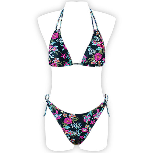 Bikini Sexy Estampado con Espalda Abierta y Abertura Lateral - Image 2
