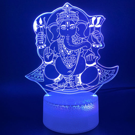 Lámpara de Mesa 3D Cabeza de Elefante Dios Mitología India - Regalo Creativo - Image 2