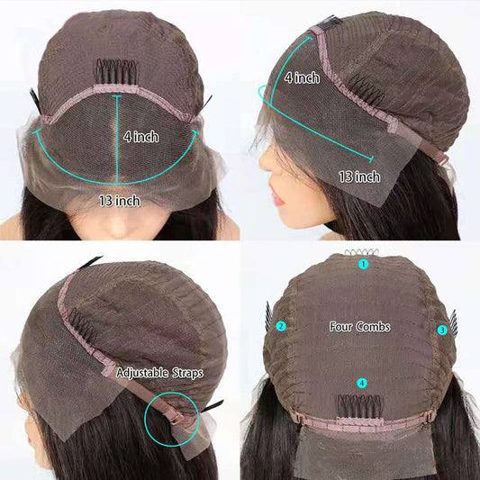 Peluca de Cabello Humano Real Largo Teñido Negro - Conjunto Completo para Mujer - Image 2