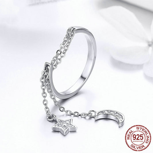 Anillo de Plata Esterlina Ajustable Chapado en Platino - Image 2