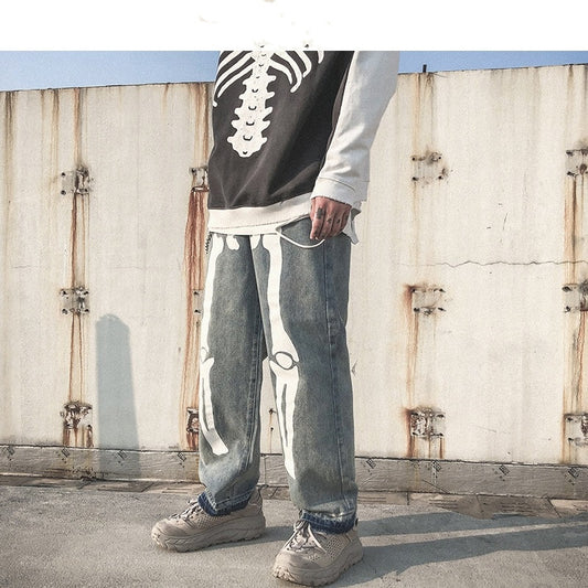 Pantalones Denim Harem Hip Hop Cintura Alta para Hombre - Image 2