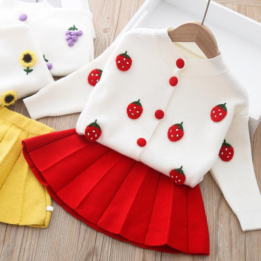 Conjunto de Dos Piezas para Niña: Suéter y Falda Plisada Estilo Europeo - Image 2