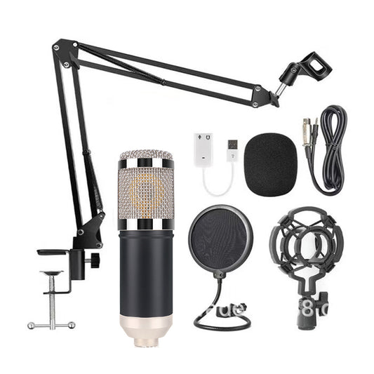 Micrófono Condensador BM-800 Profesional para Streaming y Karaoke con Tarjeta de Sonido USB - Image 2