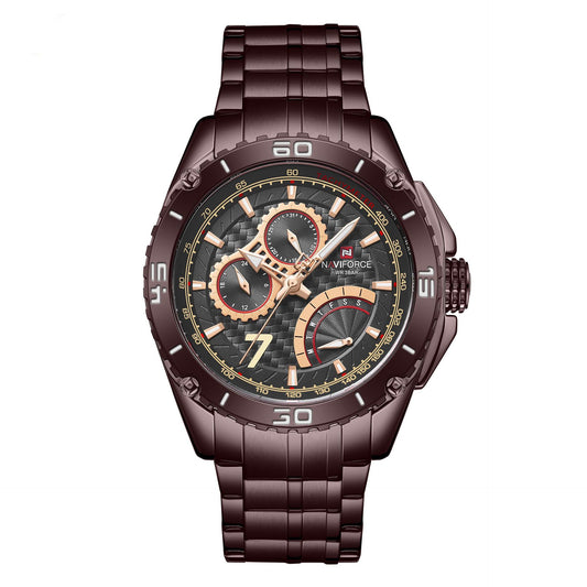 Reloj Deportivo Lingxiang 9183 Acero Inoxidable Calendario Seis Agujas - Image 2